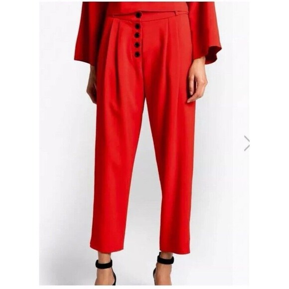 A.L.C. Russell Red Straight Leg Pant Women’s Size 2 Holiday Festive Party‎ - Picture 1 of 8